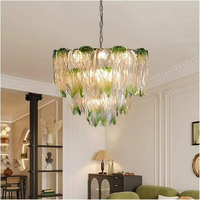 Luminaire suspendu de style français, luxe léger, rétro, design dégradé en verre, pour salon, salle à manger, bureau, chambre à coucher, style nordique moderne