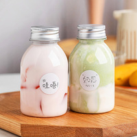 Bouteille en plastique jetable en PET pour boissons, thé au lait, avec bouchon rond, fournie par l'usine, pour soda et café, vente en gros