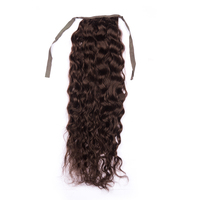 Extensions de queue de cheval 100% cheveux humains russes vierges Remy, double épaisseur, naturelles, à clipser, douces et brillantes
