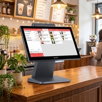 Terminal Punto de Venta al por Mayor, Sistema POS Táctil Capacitivo de 15.6 Pulgadas, Windows Todo en Uno, Caja Registradora, Máquina Táctil para Pedidos en Restaurantes
