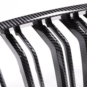 Parrilla Delantera Negra para Serie 5 F10 F11, Estilo Doble Listón, Accesorios para Automóviles, Estilo Diamantes Plateados, Parrillas Superiores de Carreras - Product Image 4