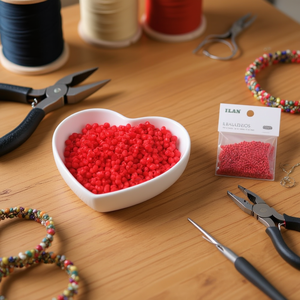 Ilan Abalorios Perline Rosse da 3mm 50g per Creazione di Gioielli Artigianali - Product Image 2