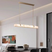 Suspension linéaire en marbre de créateur pour villa, hôtel, restaurant, salon de thé, bar, suspension en marbre simple