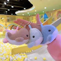 Jouets en peluche doux en gros, porte-clés en peluche de dauphin mignon, 8 cm, porte-clés en peluche de dauphin de dessin animé, animaux marins