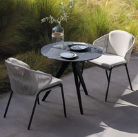 Ensemble de salle à manger de jardin en aluminium rectangulaire de haute qualité, style moderne et luxueux pour villas, hôtels et patios