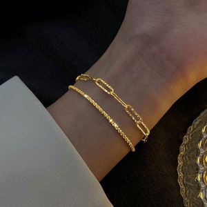 Pulsera Ajustable de Gypsophila de Dos Piezas para Mujer, Plata Brillante, Diseño Exclusivo, Doble Capa Apilada, Joyería al por Mayor - Product Image 3