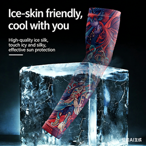 Manches de bras complètes pour hommes, effet rafraîchissant, motif <span class=keywords><strong>floral</strong></span>, protection UV, pour le cyclisme, le baseball, la moto, la conduite en extérieur - Product Image 3