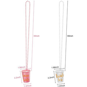 Gobelets en plastique jetables roses personnalisés pour fête de mariage avec poignée perlée pour <span class=keywords><strong>la</strong></span> décoration de <span class=keywords><strong>la</strong></span> fête de mariage, des enterrements de vie de jeune fille et des fournitures - Product Image 4