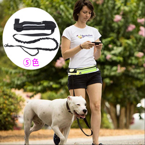 Sports Waist Pack Dog Leash Set Reflective Elastic Outdoor <b>Running</b> <b>Pet</b> Supplies Black Red Sky Blue Yellow Orange - Product Image 1