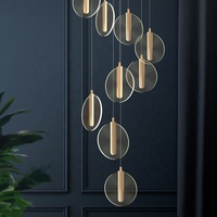Lumière intérieure Escaliers Luminaire Éclairage Moderne Suspendu Chambre Lumière Lustre En Cristal De Luxe Led