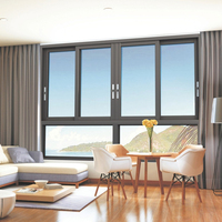 Lukliving, ventanas de vidrio de aluminio de vidrio de doble con malla de acero inoxidable, gran oferta, ventana corredera de aluminio con rotura térmica