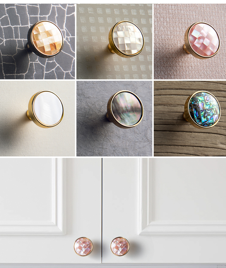 EADER original ecological natural shell wardrobe door handle modern minimalist girl creative single hole drawer handle