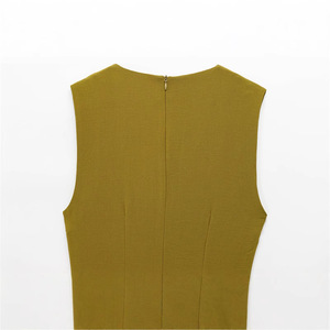 New and Style Women's <strong>Fashion</strong> Temperament Sleeveless Pleated Decorative Dress - Product Image 5