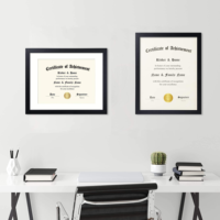 Cadre de diplôme noir personnalisé OEM ODM, lot de 6, 8,5x11 avec passe-partout, logo laser, marque privée pour les marques de bureaux et d'écoles