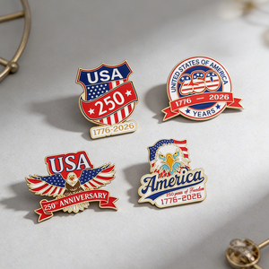 Factory OEM/ODM Custom Enamel <strong>Pins</strong> 250th Anniversary Commemorative Badge Independence Day Eagle Force Brooch Hats <strong>Pin</strong> Label <strong>Pins</strong> - Product Image 5