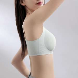 Soutiens-gorge 3/4 sans armatures, push-up, en tissu modal antibactérien, teinture sans produits chimiques, confortables, de couleur claire, respirants pour l'été - Product Image 3