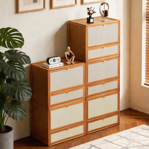 Estante para guardar refrigerios, cesta de almacenamiento de varios niveles para piso, cesta de almacenamiento debajo de la mesa para libros de la sala de estar y ropa sucia. - Product Image 2