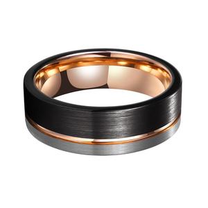 ที่ดีที่สุดขายอินเทรนด์สีดำและSilverทังสเตนคาร์ไบด์แหวนRose Goldภายใน - Product Image 6