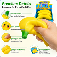 Vente en gros d'usine : Jouet anti-stress souple et extensible en forme de banane réaliste, mini, en boîte de présentation, unisexe pour enfants et adultes
