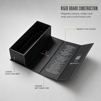 Boîte cadeau rigide pliable noire mate avec logo personnalisé, fermeture magnétique, emballage cosmétique pour soins de la peau avec dorure à chaud, vente en gros