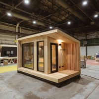 Sauna infrarouge extérieur finlandais luxueux pour six personnes, en bois de cèdre rouge canadien, avec éclairage LED