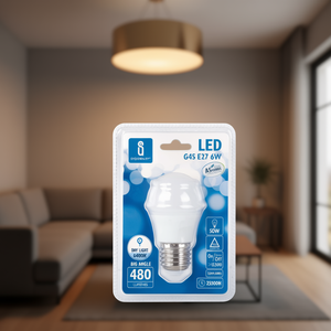 LED G45 E27 6W 6400K Day Light Bulb 480 Lumens Big Angle A5 Series - Product Image 3