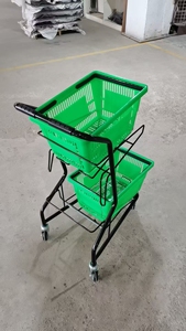 Carrito de Compras con Tres Cestas y Recubrimiento en Polvo de Color Negro, Tiendas en Filipinas, Carrito de Supermercado con Tres Cestas - Product Image 6