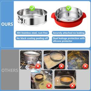 Molde con forma de resorte de 9 pulgadas, antiadherente, a prueba de fugas, molde para pasteles con forma de resorte de acero inoxidable 304 con fondo extraíble - Product Image 5