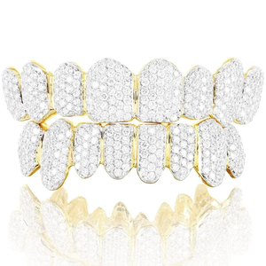 10K Or Dents Grillz Princesse Coupe 14K 18K Vvs Moissanite Diamant Grillz Hip Hop Fine Jewelry Grillz - Product Image 1