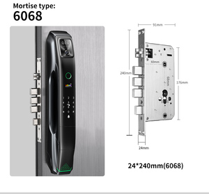 Sinovo hình ảnh liên lạc nói chuyện tuya nhận dạng khuôn mặt 6068 Lỗ mộng thông minh khóa cửa với đa mở khóa phương pháp cho nhà thông minh ngành công nghiệp - Product Image 4