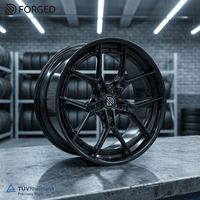 Jantes en alliage d'aluminium forgées sur mesure GUDE, deux pièces, neuves, 30 mm ET, finition noire, design concave, garantie à vie, ajustement universel