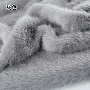 Luxury fancy soft comfortable no hair loss fox faux fur boa plush fabric for Jackets/shoes/blankets