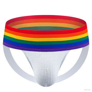 Jockstrap arcobaleno 7.5cm cintura Sexy orso uomo biancheria intima tinta unita prezzi bassi Homme vita bassa cotone Sexy Gay uomo sospensorio - Product Image 1