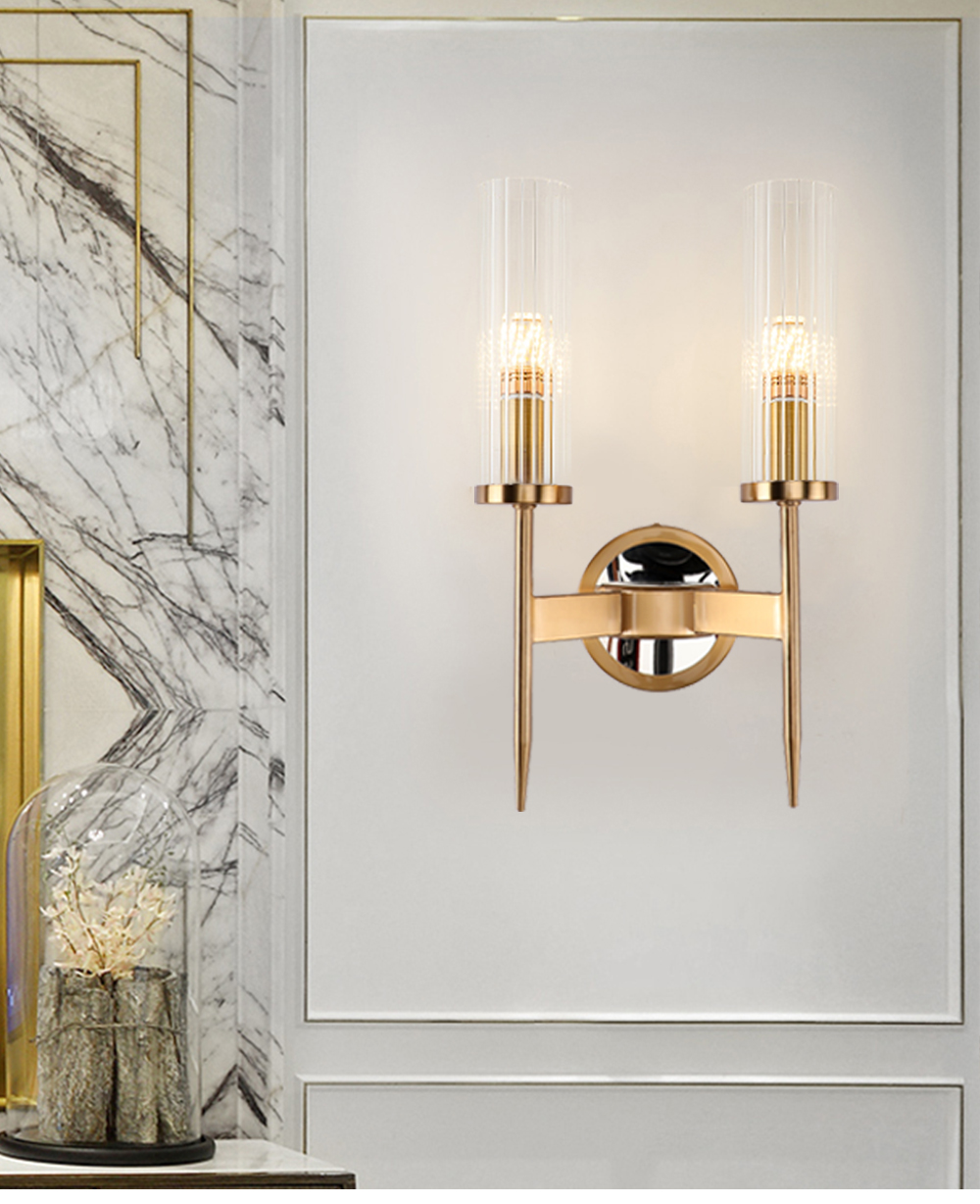 European Brass Wall Lights for Home Bedroom Living Room Glass Nordic Sconce Lighting Hotel Decorative led Gold Wall Lamp Indoor