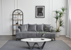 Comfortable Seating Living Room Fabric <b>Sofa</b> Set 6 Seater Conical Black Metal <b>Feet</b> Modern Sectional <b>Sofa</b> - Product Image 4