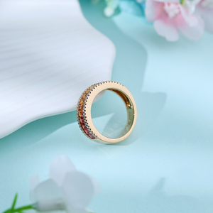 Bague de luxe en or massif 18 carats, diamants naturels de haute qualité, saphirs, bague de fiançailles, cadeaux personnalisés pour femmes, anniversaire - Product Image 4