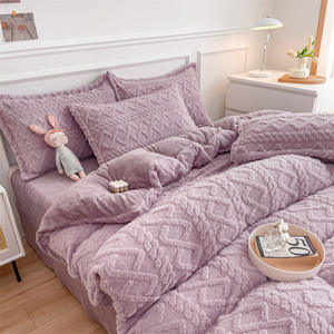 ชุดปลอกผ้านวมกำมะหยี่สีอบอุ่นและผ้าปูที่นอนสำหรับบ้านราชินีข<span class=keywords><strong>นา</strong></span>ดคิงไซส์ในฤดูห<span class=keywords><strong>นา</strong></span>ว - Product Image 2