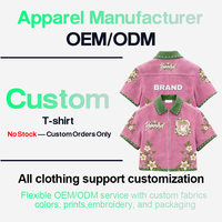 T-shirt de travail en daim à manches courtes avec fermeture éclair, broderie en relief, pour fabricant de streetwear, support de petites commandes personnalisées