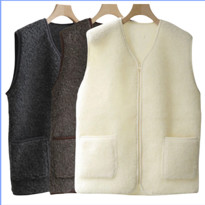 AQTQ <span class=keywords><strong>Gilet</strong></span> zippé en <span class=keywords><strong>laine</strong></span> décontracté pour hommes avec design sans manches Automne/Hiver Coupe-vent Vêtements d'extérieur chauds Logo personnalisé - Product Image 1