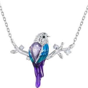 Jiang Yuan Fine S925ジュエリー新デザイン925スターリングシルバー白鳥ペンダントネックレスカラフルジルコン調整可能動物チェーン - Product Image 2
