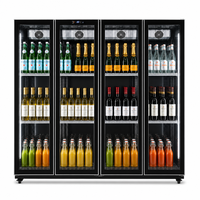 Refroidisseur de boissons avec étagère réglable pour bar, pub, supermarché, restaurant, hôtel, et autres commerces – Porte coulissante à haute efficacité