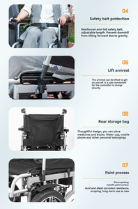 Sedia a rotelle elettrica leggera portatile per disabili pieghevole motorizzata mobilità sedia di respirazione attrezzature per la riabilitazione - Product Image 4