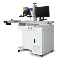 Machine de marquage et de gravure au laser à fibre JPT MOPA 60W 100W avec positionnement visuel CCD et convoyeur