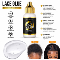 Lem Perekat Rambut Palsu Tahan Air Oalen Sports Private Label Custom Hair Lace Front, Daya Rekat Kuat, OEM ODM, Perlengkapan Perawatan Wig, MOQ