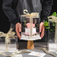Boîte d'emballage rectangulaire en PET transparent de qualité alimentaire pour pâtisserie, en gros, avec logo personnalisé ZJCPJOY