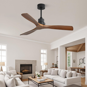 Hiện đại đơn giản 52 inch 3 óc chó rắn gỗ quạt trần với điều khiển từ xa - Product Image 2