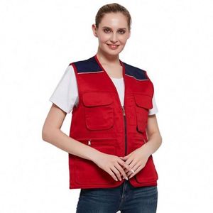 Gilet de travail de sécurité multi-poches pour homme, couleur unie, pour la pêche et les travaux de terrain - Product Image 4