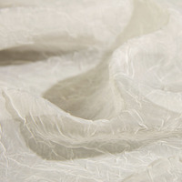 Tissu de rideau gaufré en polyester FR intrinsèque, ignifuge NFPA 701, largeur 300 cm, blanc