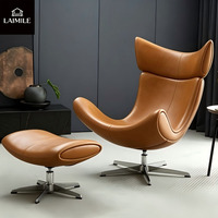 Fauteuil de relaxation haut de gamme avec repose-pieds, en cuir rembourré, pour la maison, le hall ou la salle de réception