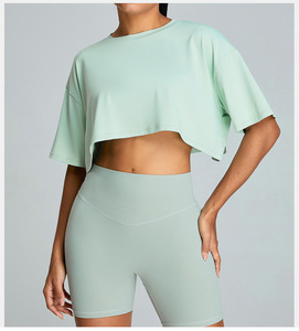 Camisetas Anti-pilling para mujer, diseño personalizado, Logo, Top corto de gran tamaño, camiseta transpirable de alta calidad para mujer - Product Image 4